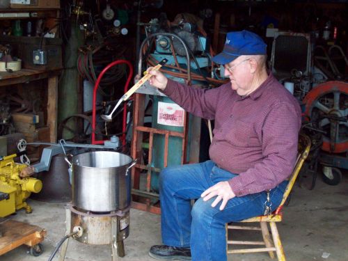 Papaw uses his garage as the setting for his propane powered evaporater